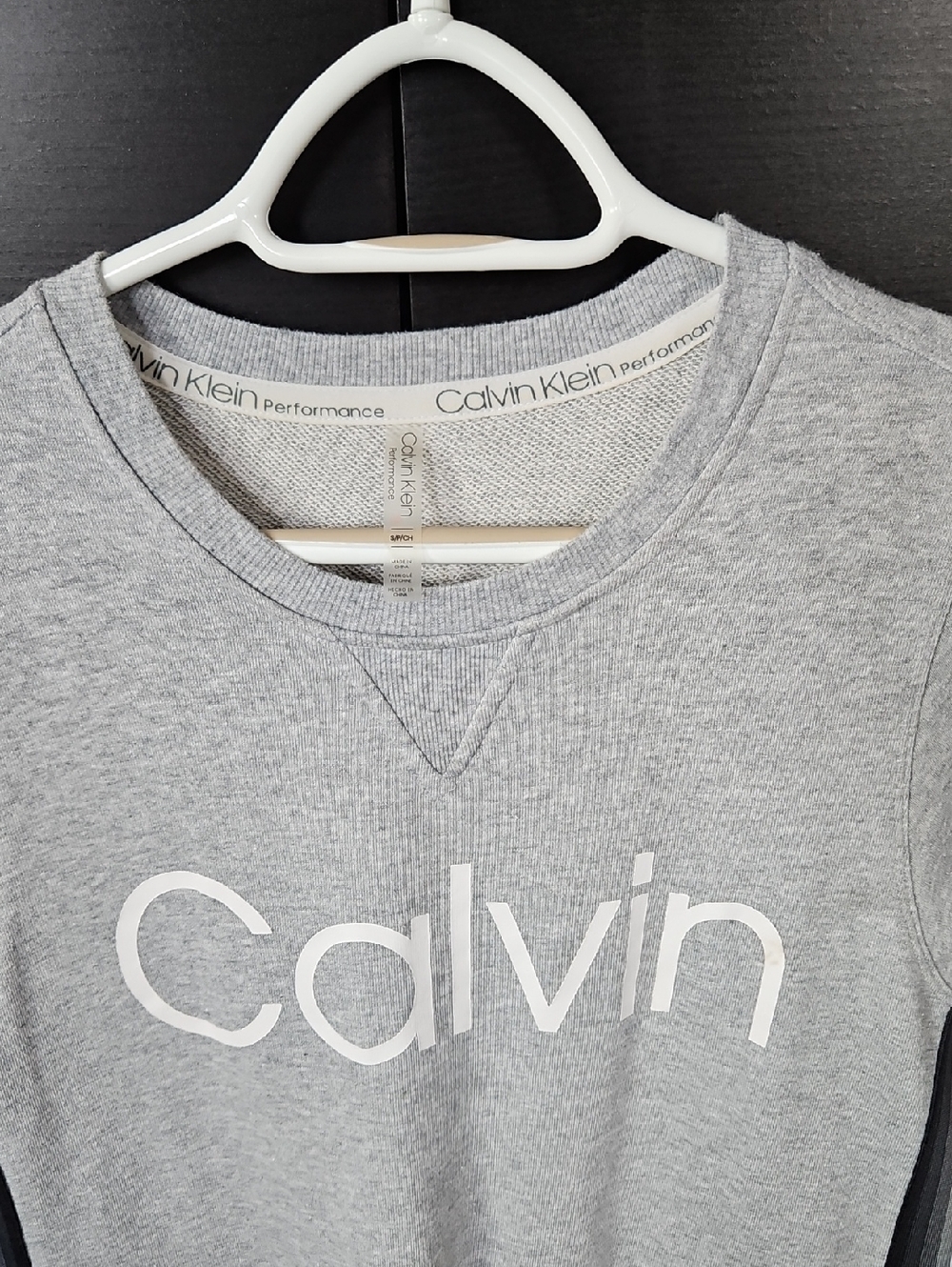 Calvin Klein Light Gray Logo Crewneck Dress